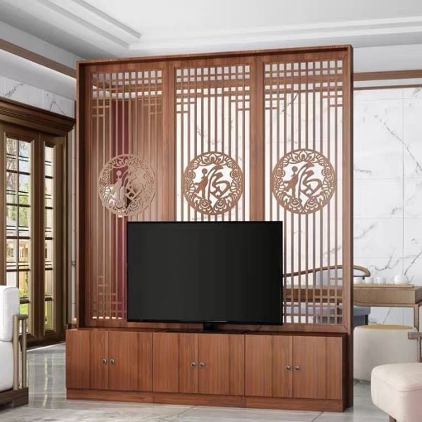 Vách ngăn tủ tivi phòng khách đẹp -BK192