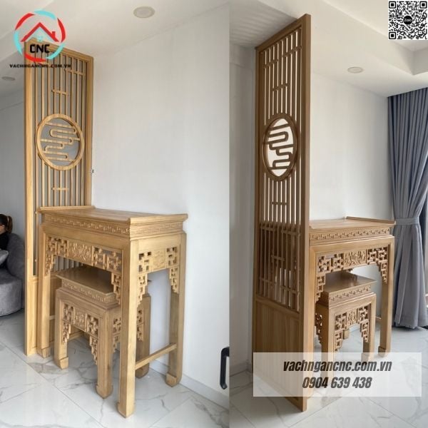 Vách Ngăn Phòng Thờ Gỗ MDF- PT195