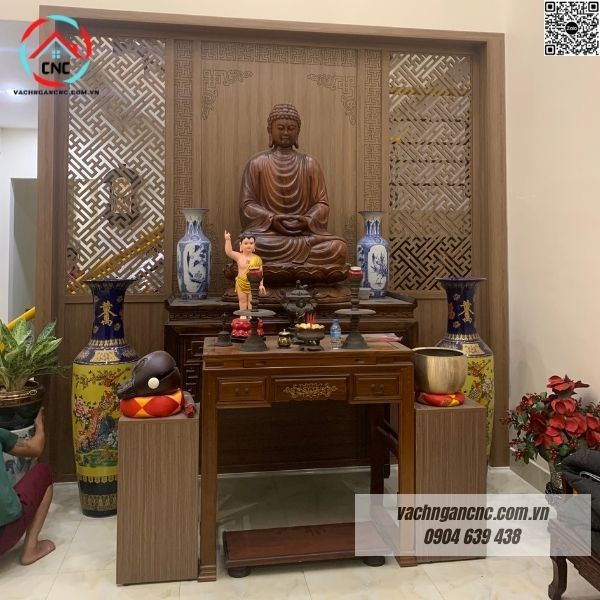 Vách Ngăn Phòng Thờ Gỗ MDF- PT196