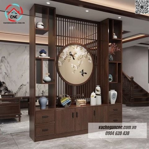  Vách ngăn phòng khách kết hợp tủ kệ đẹp -BK189 