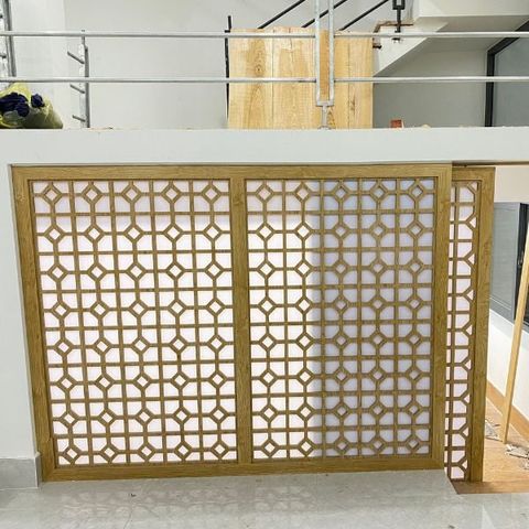  Vách Ngăn Cửa Lùa Gỗ  Có Mika- MS09 