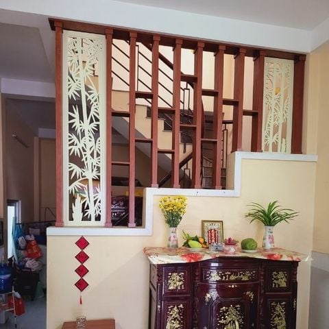  Vách lam gỗ cầu thang phòng khách -LG120 