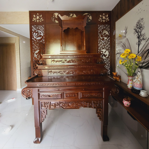  Vách Ngăn Phòng Thờ Gỗ MDF- PT189 