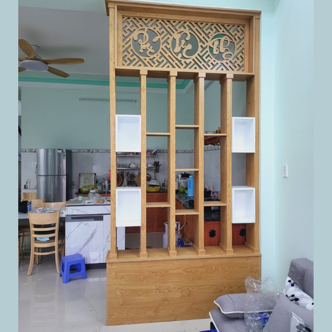  Vách lam gỗ cầu thang phòng khách -LG114 