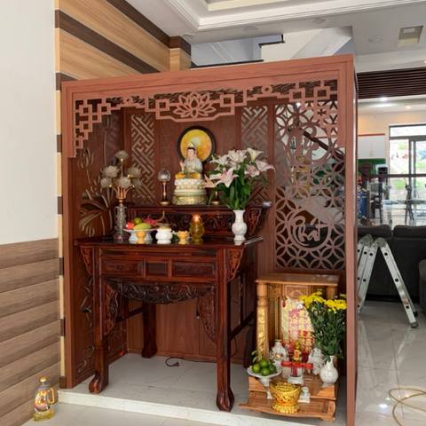  Vách Ngăn Phòng Thờ Gỗ MDF- PT186 