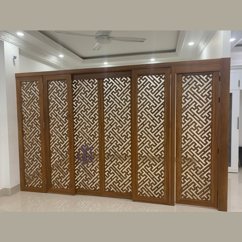  Vách Ngăn Cửa Lùa Gỗ- MS16 