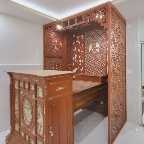  Vách Ngăn Phòng Thờ Gỗ MDF- PT181 