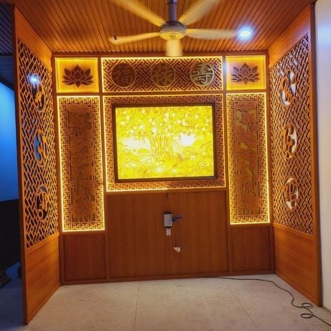  Vách Ngăn Phòng Thờ Gỗ MDF- PT182 