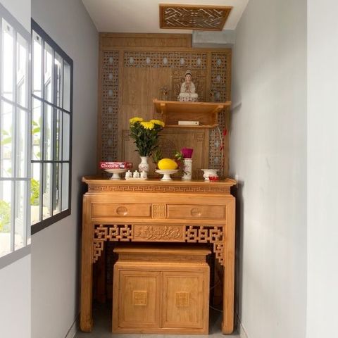  Vách Ngăn Phòng Thờ Gỗ MDF- PT156 