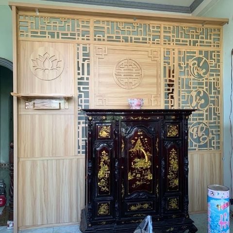  Vách Ngăn Phòng Thờ Gỗ MDF- PT183 