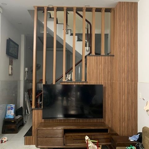  Vách lam gỗ cầu thang phòng khách -LG97 