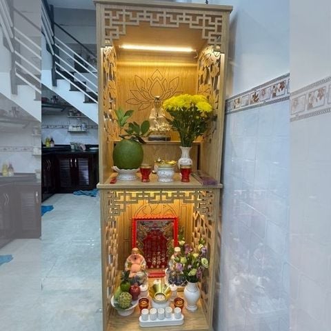  Tủ thờ 2 tầng MDF có bục - MS041 