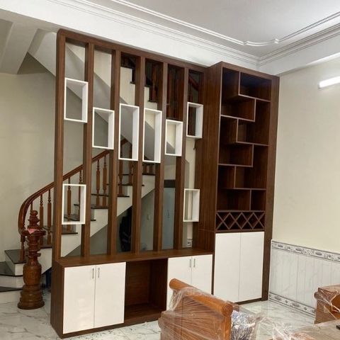  Vách lam gỗ cầu thang phòng khách -LG98 