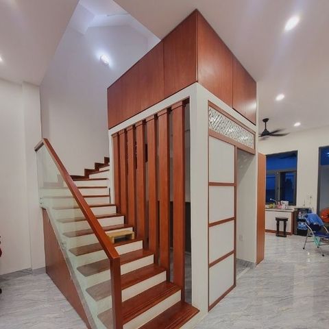  Vách lam gỗ cầu thang phòng khách -LG103 