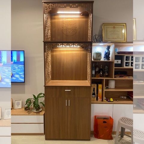  Tủ thờ 3 Tầng Gỗ MDF có cánh dưới - MS048 