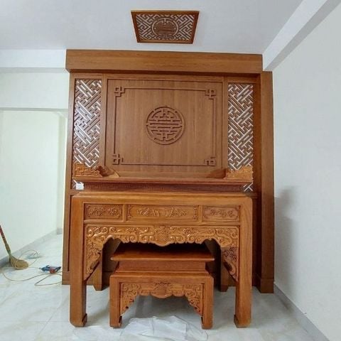  Vách Ngăn Phòng Thờ Gỗ MDF- PT162 