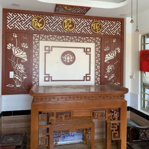  Vách Ngăn Phòng Thờ Gỗ MDF- PT163 