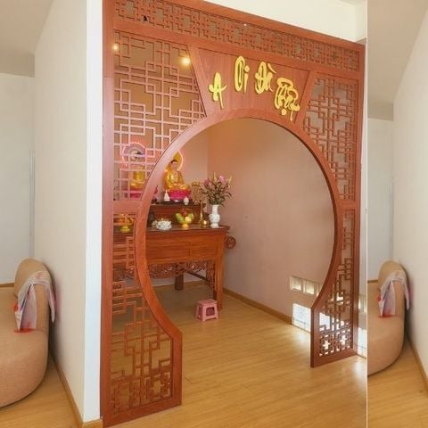  Vách Ngăn Phòng Thờ Gỗ MDF- PT166 