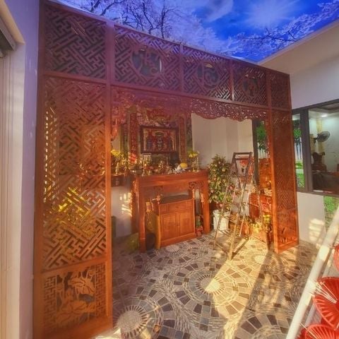  Vách Ngăn Phòng Thờ Gỗ MDF- PT168 