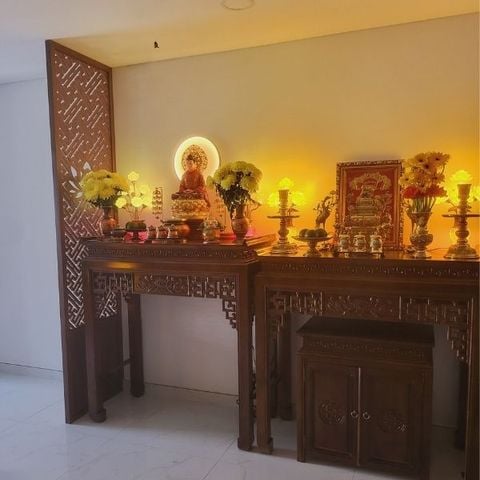  Vách Ngăn Phòng Thờ Gỗ MDF- PT171 