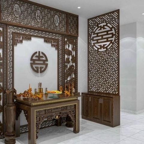  Vách Ngăn Phòng Thờ Gỗ MDF- PT172 