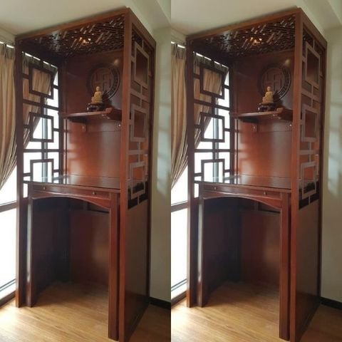 Vách Ngăn Phòng Thờ Gỗ MDF- PT173 