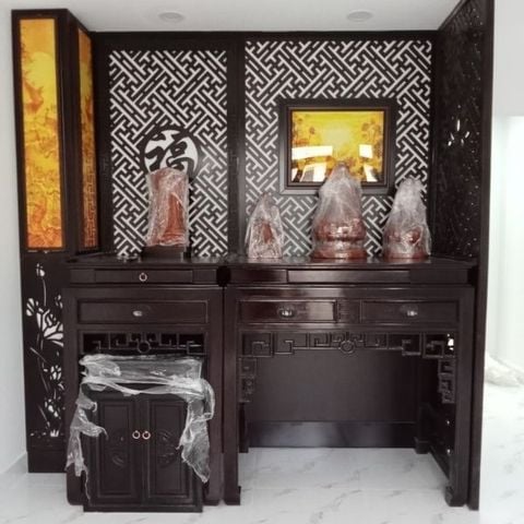  Vách Ngăn Phòng Thờ Gỗ MDF- PT154 