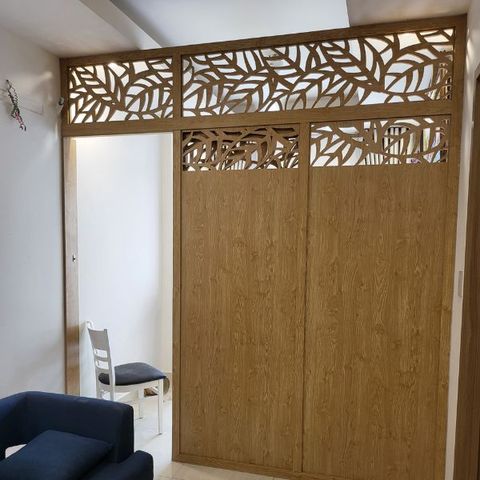  Vách Ngăn Cửa Lùa Gỗ - MS02 