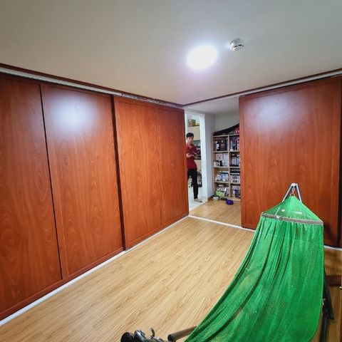  Vách Ngăn Cửa Lùa Gỗ Kín- MS12 