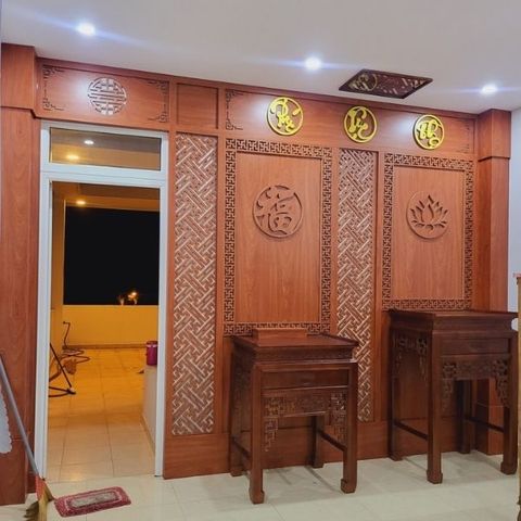  Vách Ngăn Phòng Thờ Gỗ MDF- PT150 