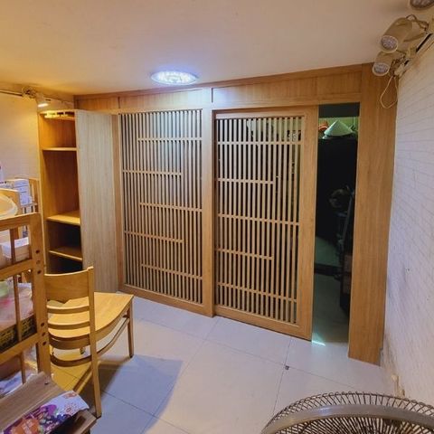  Vách Ngăn Cửa Lùa Gỗ - MS06 