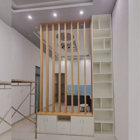  Vách lam gỗ cầu thang phòng khách -LG127 