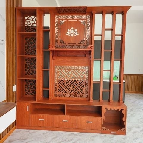  Vách lam gỗ cầu thang phòng khách -LG129 