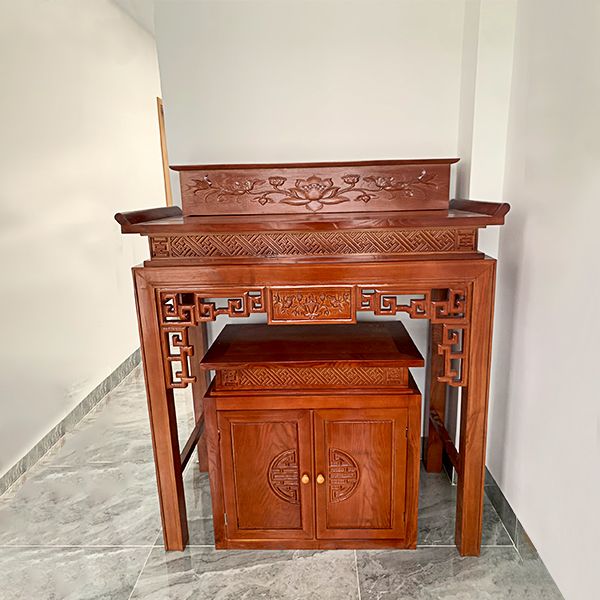 BÀN THỜ GIA TIÊN KÈM BỤC SEN