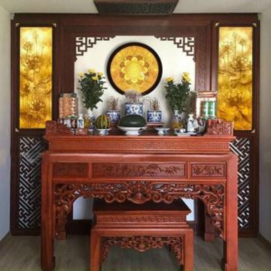 Vách ngăn phòng thờ 114