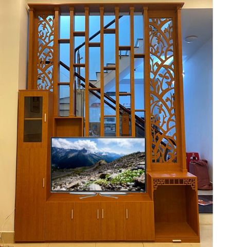  Tủ gỗ lam gỗ ngăn phòng khách 