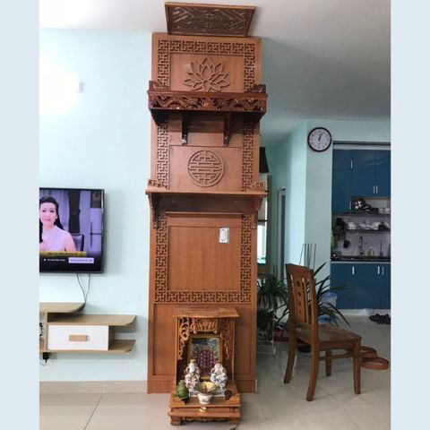  TRANG THỜ TREO TƯỜNG GỖ SỒI 32 