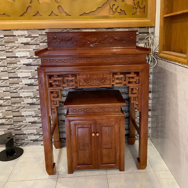 BÀN THỜ GIA TIÊN KÈM BỤC SEN 02
