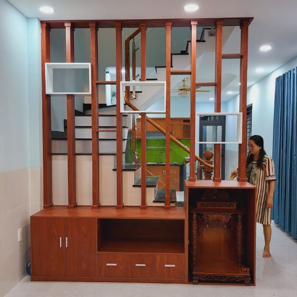 Vách ngăn phòng khách đặt tivi