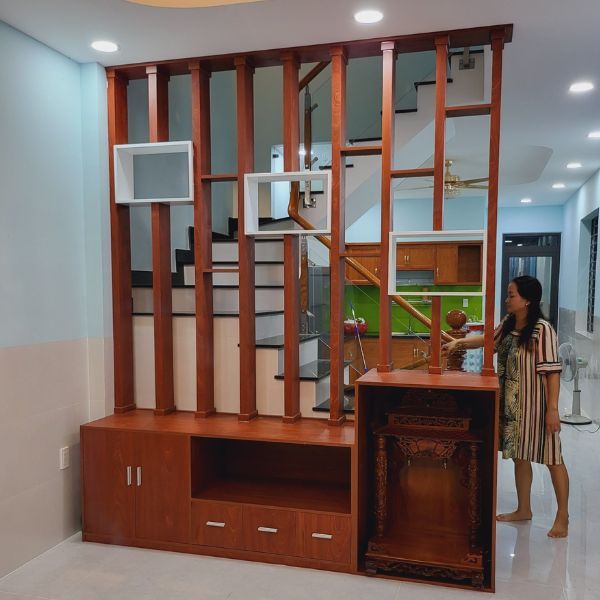 Vách ngăn phòng khách đặt tivi