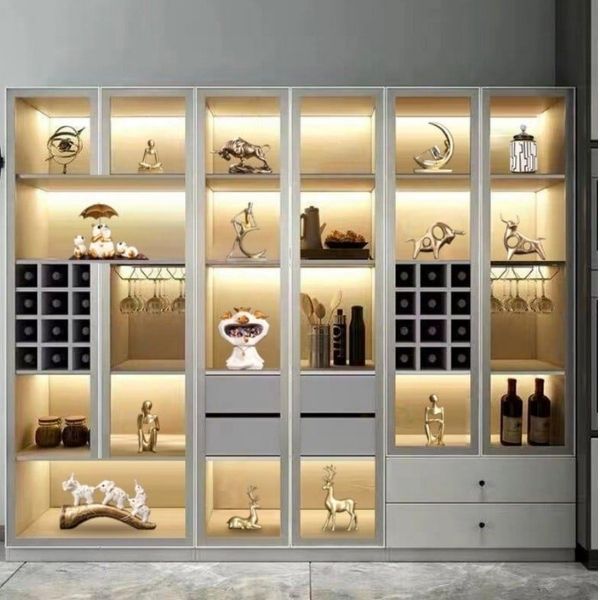 Tủ kệ trang trí gắn đèn led 73