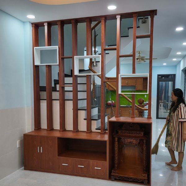 Vách ngăn phòng khách đặt tivi