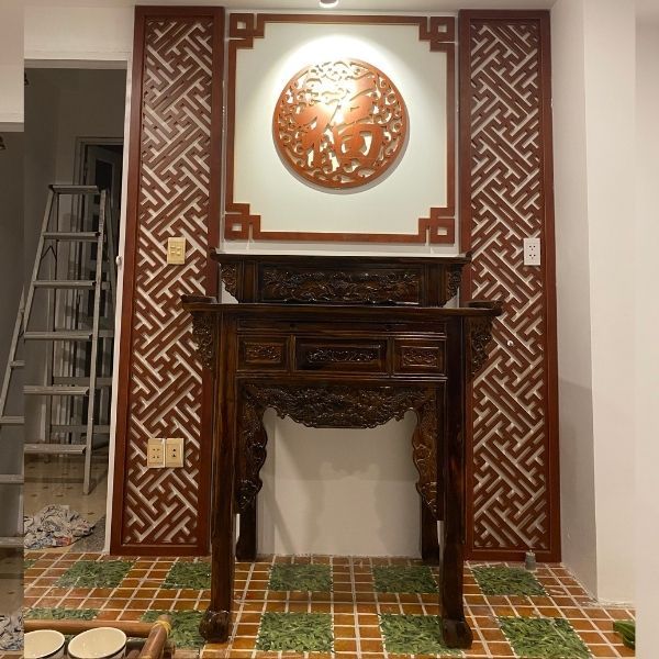 Vách ngăn phòng thờ 155