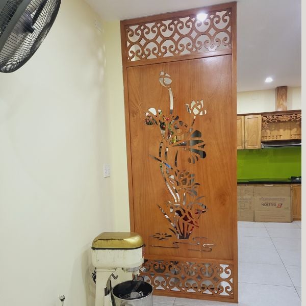 Vách ngăn phòng khách - gỗ công nghiệp