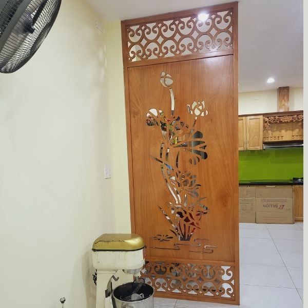 Vách ngăn phòng khách - gỗ công nghiệp