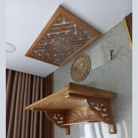  TRANG THỜ TREO TƯỜNG GỖ SỒI 11 