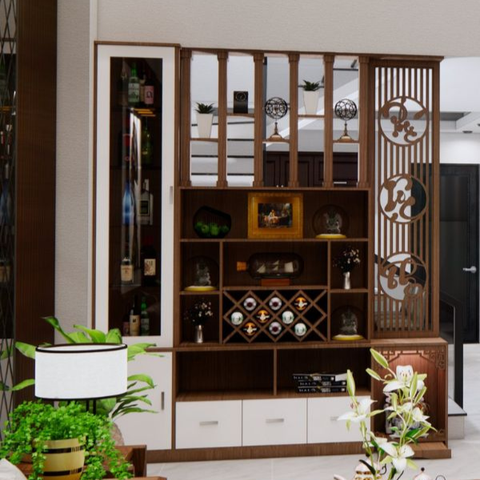  Tủ tivi ngăn phòng khách - đo đạc theo kích thước thực tế 