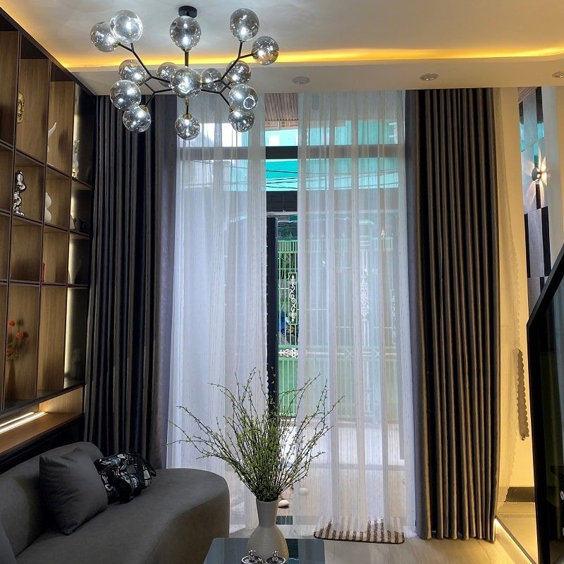 Rèm Vải Đà Nẵng - Vải Gấm Màu Xám