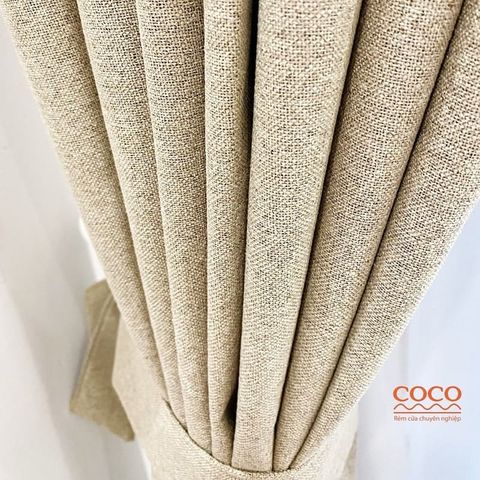 rèm vải màu be 2 lớp