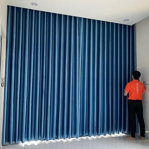 rèm vải đà nẵng màu xanh dương